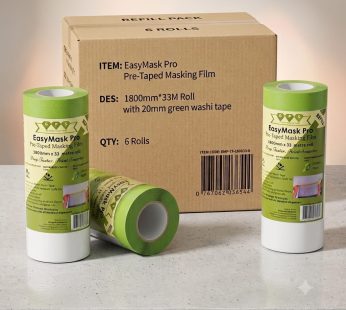 Easy Mask Pro Pre-taped Masking Film with 20mm Green tape